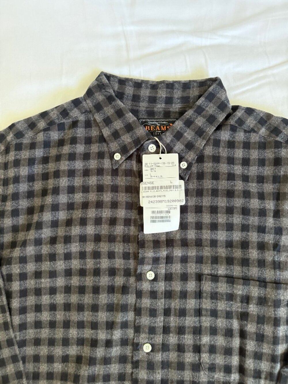 BEAMS PLUS - BD Shaggy Gingham Shirt (Size L)